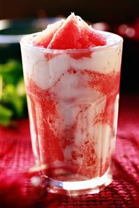 Grapefruit cream in a glass