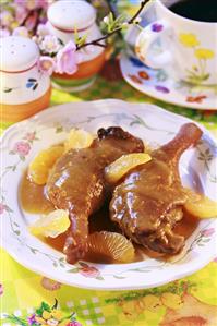 Duck legs with mandarin orange sauce for Easter