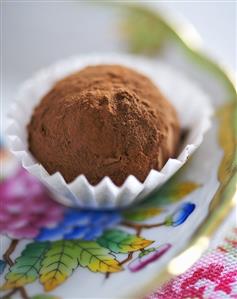 A chocolate truffle