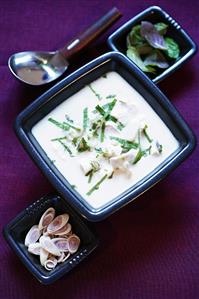 Chicken soup made with coconut milk