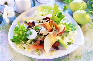 Celery, apple and mushroom salad for Easter