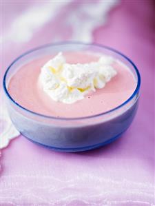 Beetroot and potato soup with whipped cream