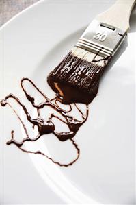 Brush for applying chocolate icing