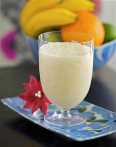 Tropical banana and mango smoothie