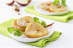 Apple fritters with cinnamon sugar