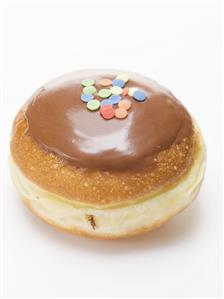 Carnival doughnut with chocolate icing