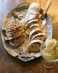 Quince strudel and chocolate strudel