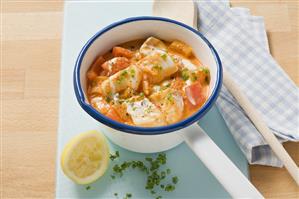 Fish and red pepper ragout