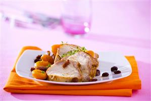 Pork with raisins and dried apricots