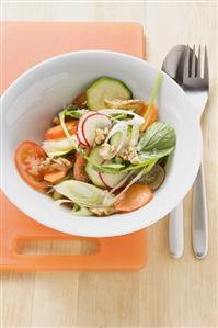 Healthy raw vegetable salad