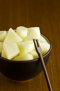 Pieces of melon in a bowl
