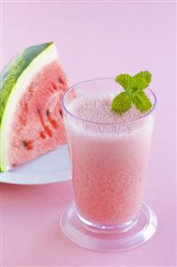 A glass of watermelon smoothie