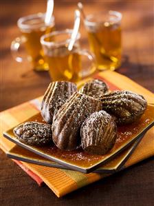 Chocolate madeleines with tea