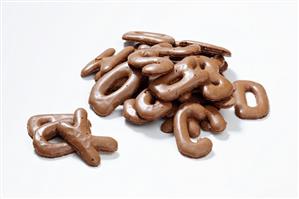 Chocolate letter biscuits