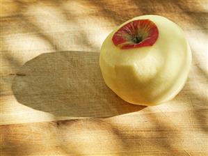 A peeled apple