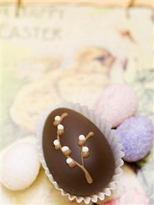 Chocolate Easter egg and sugar eggs