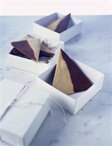 Triangular chocolate biscuits