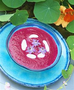 Beetroot soup with crème fraîche