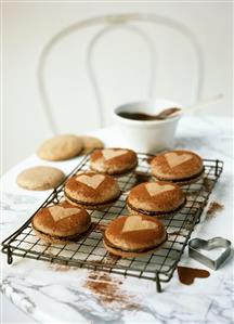 Macarons filled with chocolate cream