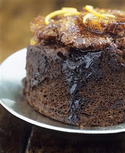 Chocolate and orange sponge pudding (with few calories)