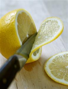 Slicing a lemon