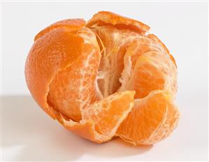 Clementine, half-peeled