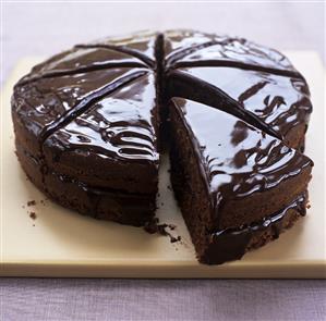 Chocolate cake, cut into pieces