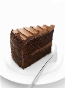 A piece of chocolate cake