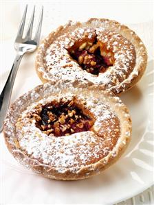 Two cherry almond tarts