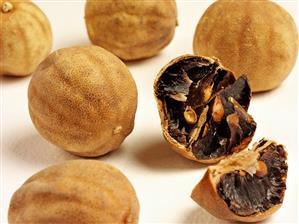 Dried limes, whole and cut open