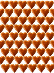 Chocolate hearts, white background