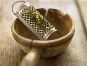 Lemon zest on grater