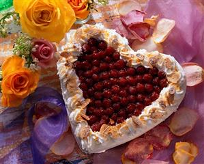 Heart-shaped Raspberry Glaze Cake