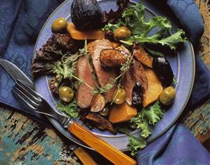 Duck Nicoise with Sweet Potato Figs and Olives