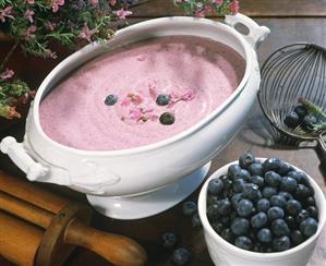 Lavender Soup with Blueberries