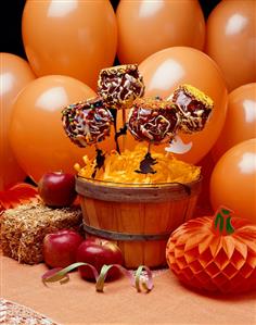 Decorated Candy Apples for Halloween Party