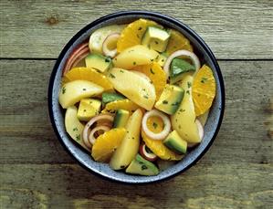 Fruit Salad with Pear and Orange; Avocado