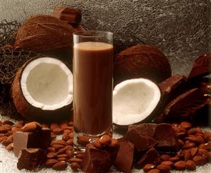 Chocolate Milkshake with Coconut and Almonds