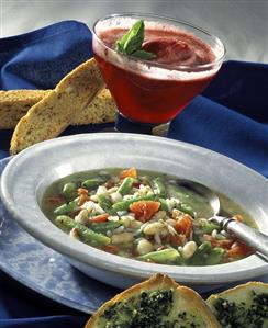 A Bowl of Bean Soup; Crostini