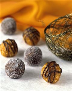 Assorted Donut Holes; Chocolate Sugar and Chocolate Glazed