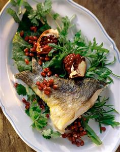 Fish and Pomegranate Entree For Hanukkah