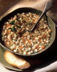 A Bowl of Bean Soup with Pasta