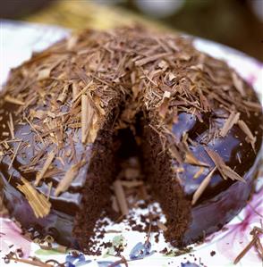 Chocolate Cake with Slice Removed