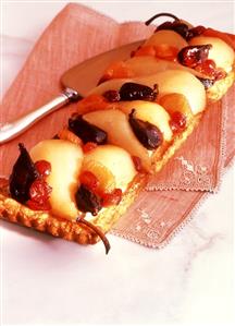 Winter Poached Fruit Tart