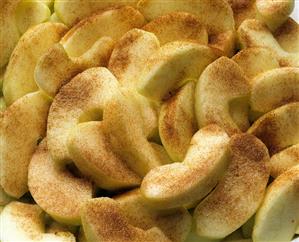 Sliced, Peeled Apples with Cinnamon