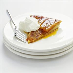 A Slice of Tarte Tatin with Creme Fraiche