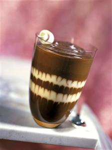 Dark Chocolate Pudding with White Chocolate Layers