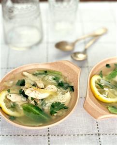 Chicken, Rice and Cabbage Soup with Lemon