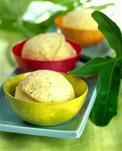 Papaya and mint sorbet