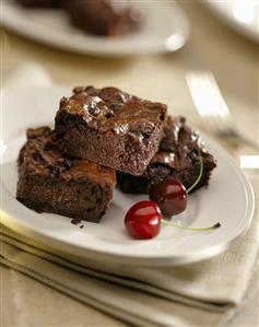 Brownies with cherries